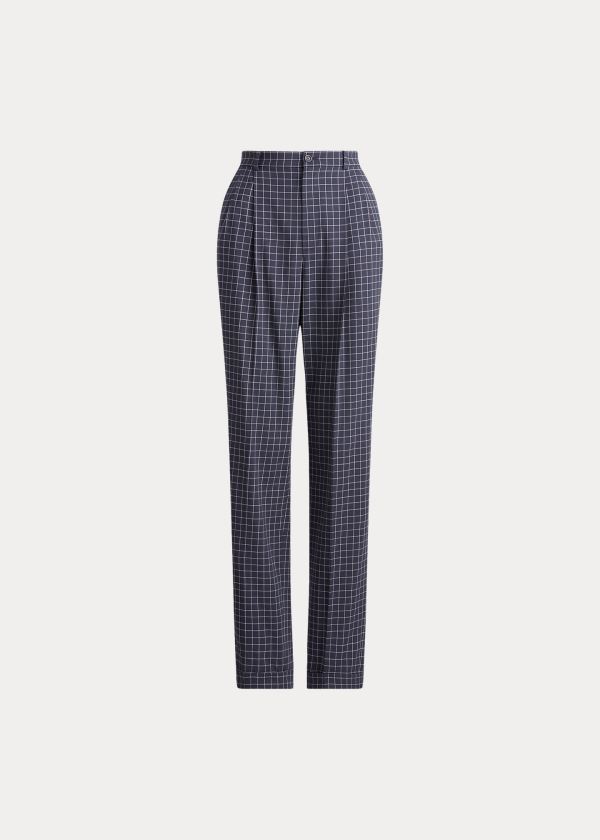 Calças Ralph Lauren Andela Checked Wool Mulher 84269-UMVG